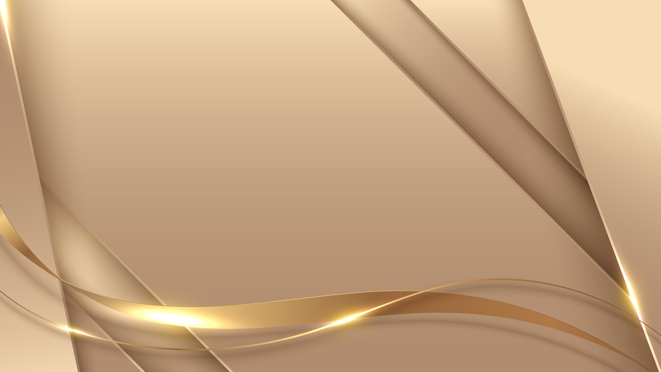 Abstract background elegant golden stripes with gold ribbon line